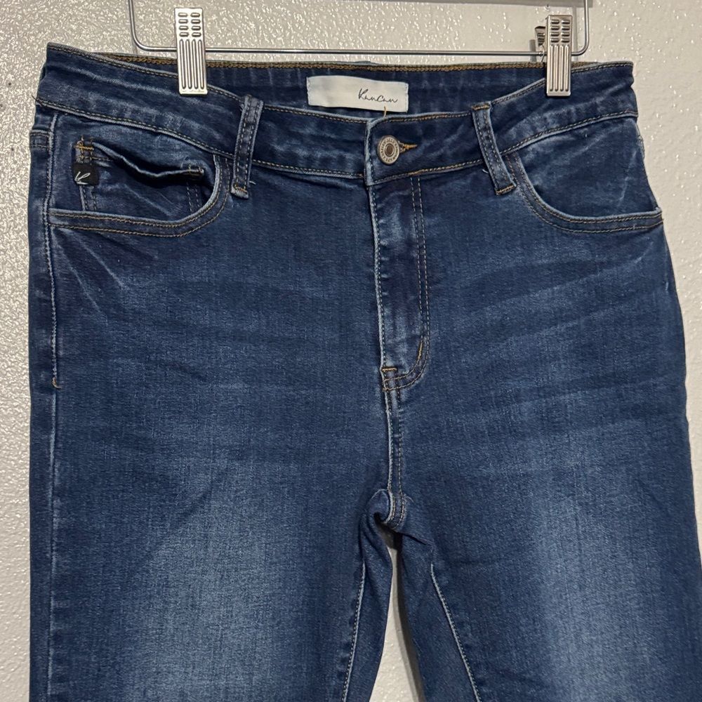 Kancan Maria High Rise Ankle Skinny Jeans Dark Wash Indigo Blue Stretch Denim 11 - Picture 4 of 10